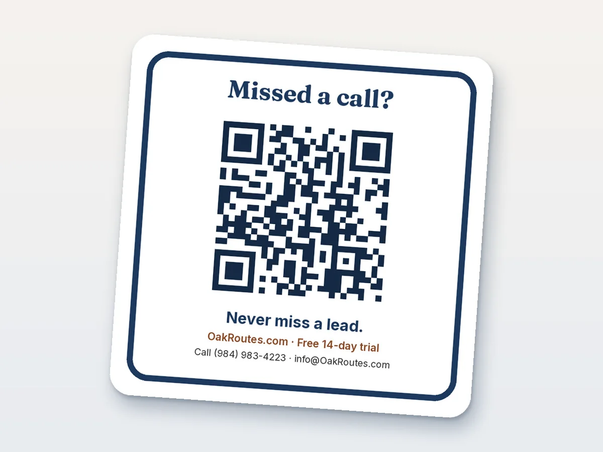 OakRoutes sample 3 by 3 inch QR sticker